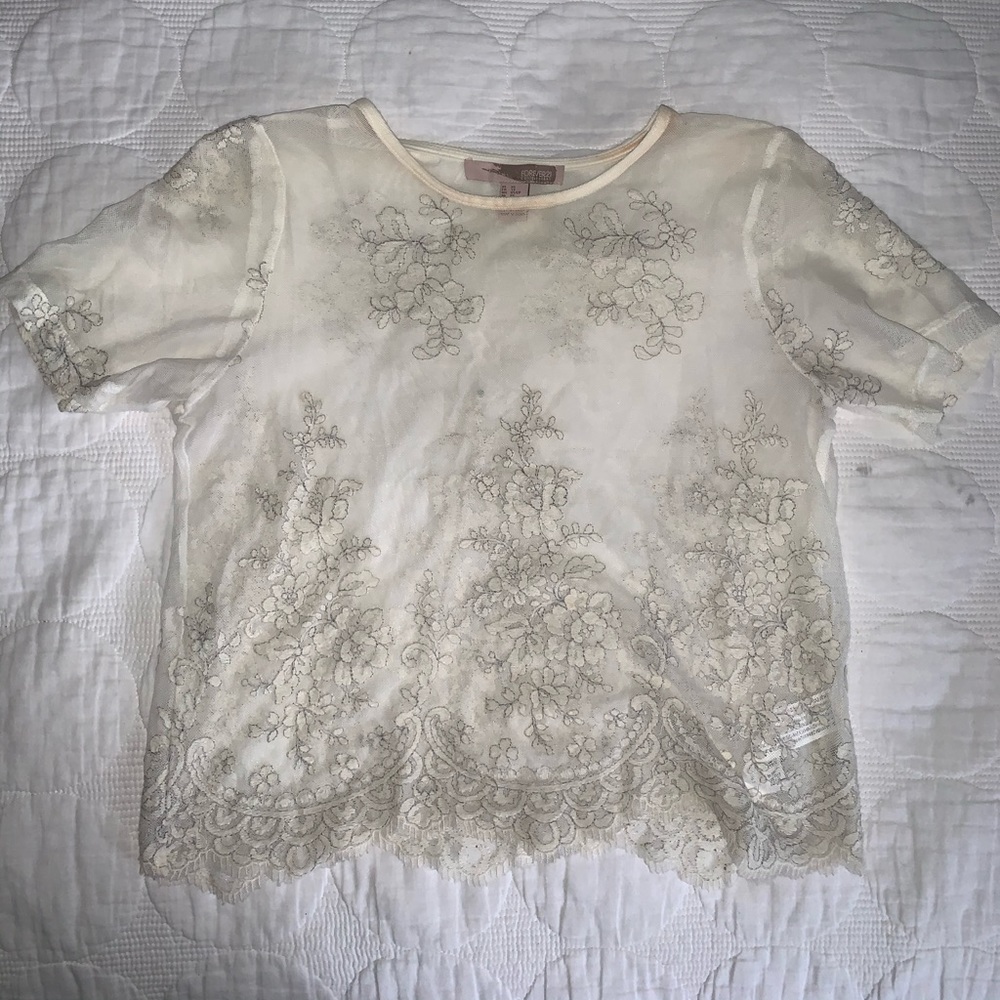 Lace crop top with detailing